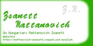 zsanett mattanovich business card